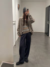 SWAYING 25 Fall/Winter Collection: Striped Wool Vest SW-SW25AW1T02C5S2-HZ (Gray/Brown) (SW25AW1T02C1S2)